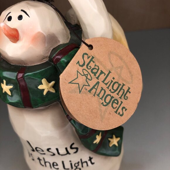 Star Light Angels Snowman "Jesus is the light of the World"  Vintage - Picture 3 of 8
